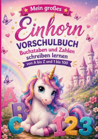 Mein großes Einhorn Vorschulbuch - Buchstaben und Zahlen schreiben lernen