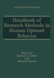 Handbook of Research Methods in Human Operant Behavior