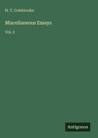 Miscellaneous Essays