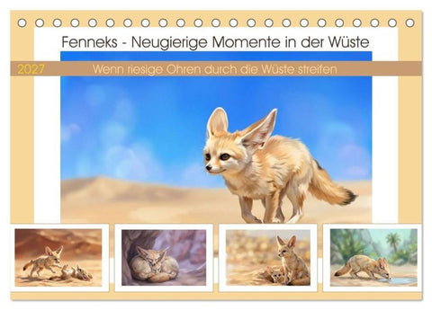 Fenneks - Neugierige Momente in der Wüste (Tischkalender 2027 DIN A5 quer), CALVENDO Monatskalender