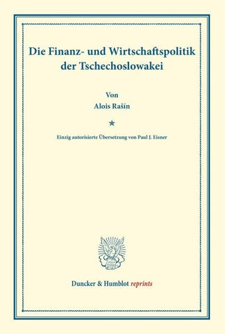 Die Finanz- und Wirtschaftspolitik der Tschechoslowakei.
