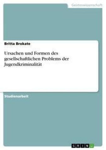 Ursachen und Formen des gesellschaftlichen Problems der Jugendkriminalität