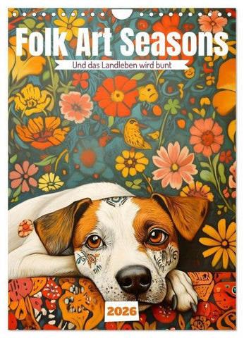 Folk Art Seasons (Wandkalender 2026 DIN A4 hoch), CALVENDO Monatskalender