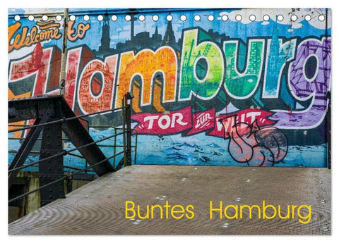 Buntes Hamburg (Tischkalender 2026 DIN A5 quer), CALVENDO Monatskalender