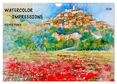WATERCOLOR IMPRESSIONS (Wall Calendar 2026 DIN A4 landscape), CALVENDO 12 Month Wall Calendar