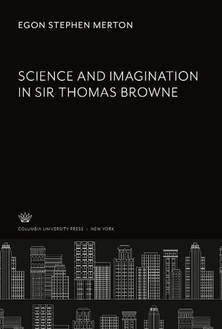 Science and Imagination in Sir Thomas Browne