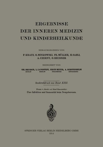 Über Infektion und Immunität beim Neugeborenen