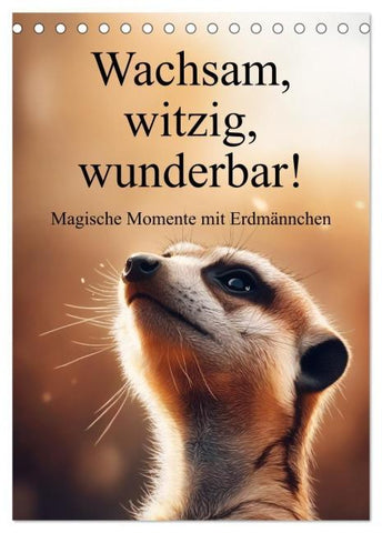 Wachsam, witzig, wunderbar! - Magische Momente mit Erdmännchen (Tischkalender 2026 DIN A5 hoch), CALVENDO Monatskalender