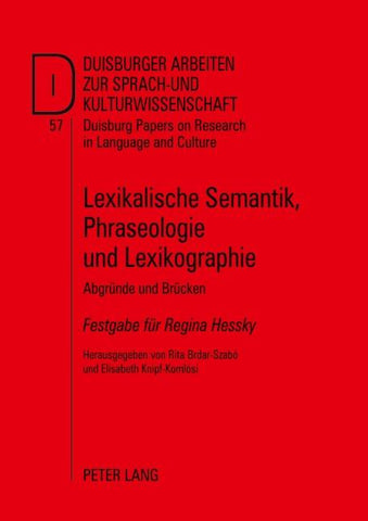 Lexikalische Semantik, Phraseologie und Lexikographie