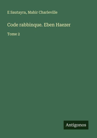 Code rabbinque. Eben Haezer