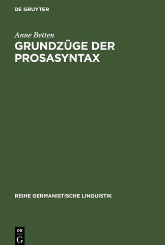Grundzüge der Prosasyntax