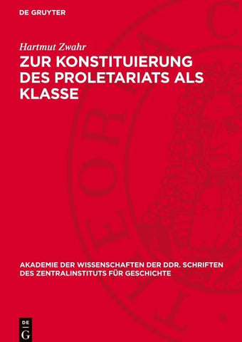 Zur Konstituierung des Proletariats als Klasse