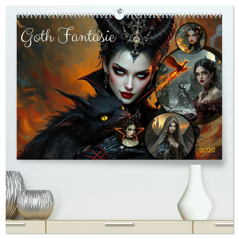 Goth Fantasie (hochwertiger Premium Wandkalender 2026 DIN A2 quer), Kunstdruck in Hochglanz
