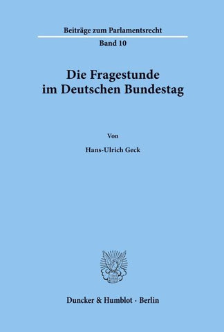 Die Fragestunde im Deutschen Bundestag.