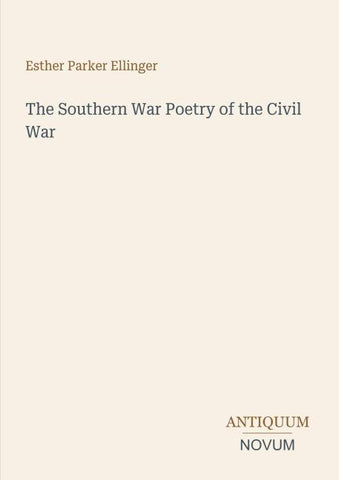 The Southern War Poetry of the Civil War