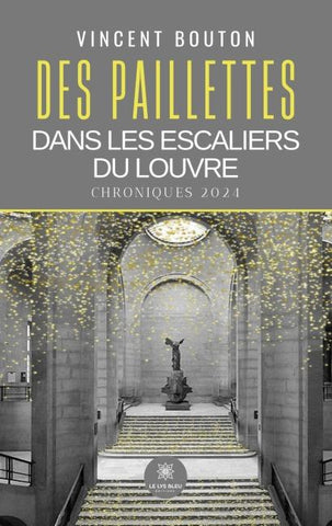 Des paillettes dans les escaliers du Louvre