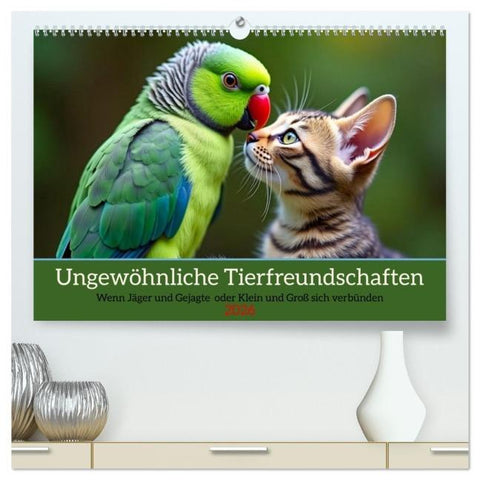 Ungewöhnliche Tierfreundschaften (hochwertiger Premium Wandkalender 2026 DIN A2 quer), Kunstdruck in Hochglanz