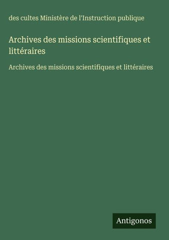 Archives des missions scientifiques et littéraires