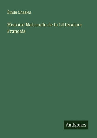 Histoire Nationale de la Littérature Francais