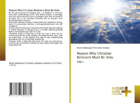 Reason Why Christian Believers Must Be Holy