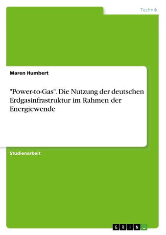 "Power-to-Gas". Die Nutzung der deutschen Erdgasinfrastruktur im Rahmen der Energiewende