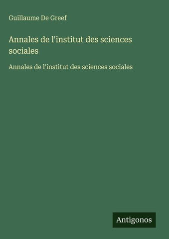 Annales de l'institut des sciences sociales