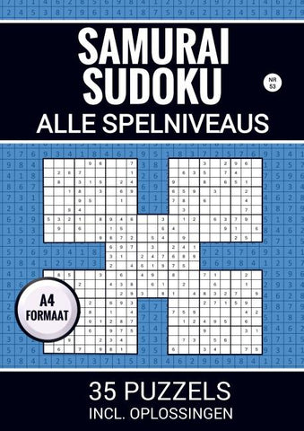 Samurai Sudoku - Alle Spelniveaus  - 35 Puzzels Incl. Oplossingen - Nr. 53