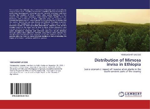 Distribution of Mimosa invisa in Ethiopia