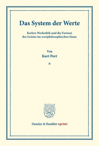 Das System der Werte.