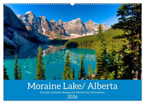 Moraine Lake, Alberta/ Kanada (Wandkalender 2026 DIN A2 quer), CALVENDO Monatskalender