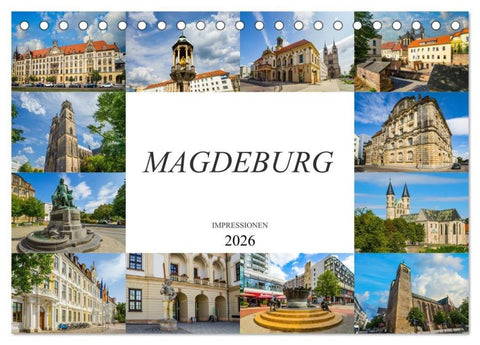 Magdeburg Impressionen (Tischkalender 2026 DIN A5 quer), CALVENDO Monatskalender