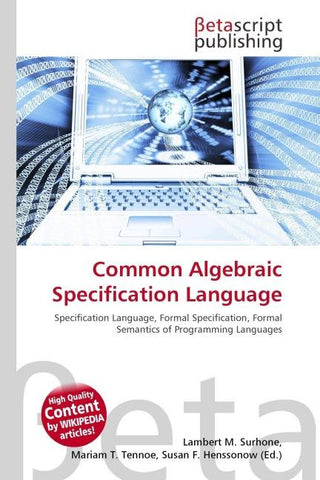 Common Algebraic Specification Language