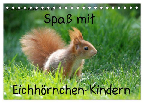 Spaß mit Eichhörnchen-Kindern (Tischkalender 2026 DIN A5 quer), CALVENDO Monatskalender