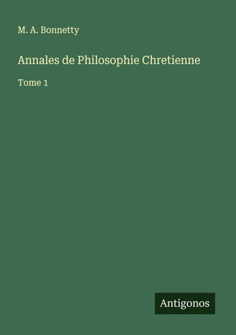 Annales de Philosophie Chretienne