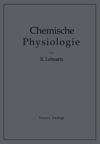 Einführung in die Chemische Physiologie