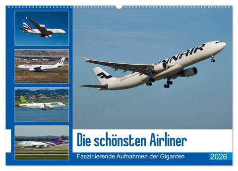 Die schönsten Airliner (Wandkalender 2026 DIN A2 quer), CALVENDO Monatskalender