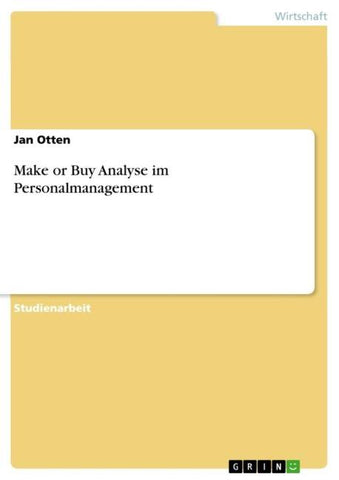 Make or Buy Analyse im Personalmanagement