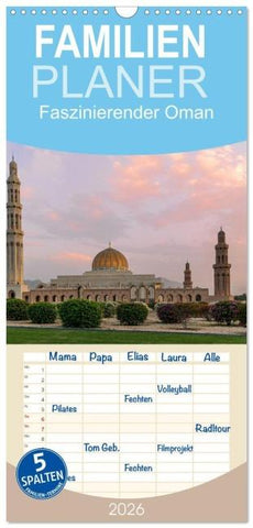 Familienplaner 2026 - Faszinierender Oman mit 5 Spalten (Wandkalender, 21 x 45 cm) CALVENDO