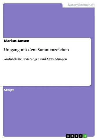 Umgang mit dem Summenzeichen