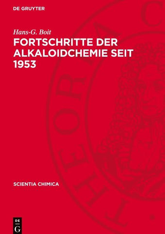 Fortschritte der Alkaloidchemie seit 1953