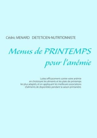 Menus de printemps pour l'anémie