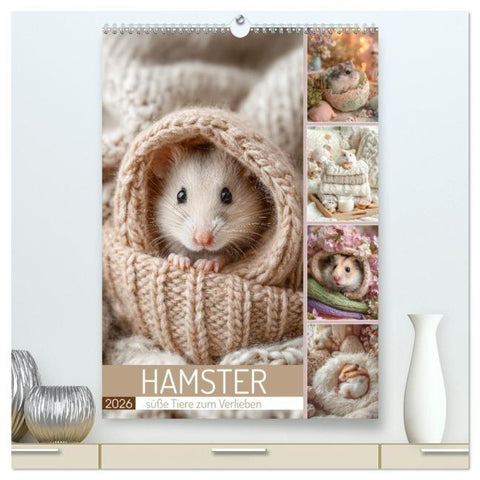 Hamster - süße Tiere zum Verlieben (hochwertiger Premium Wandkalender 2026 DIN A2 hoch), Kunstdruck in Hochglanz