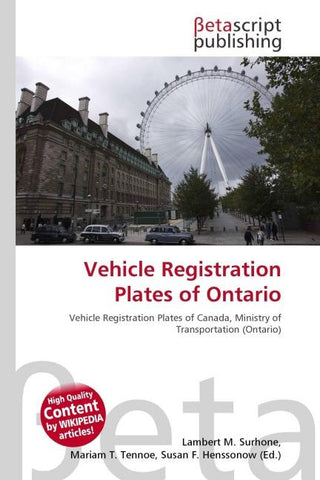 Vehicle Registration Plates of Ontario