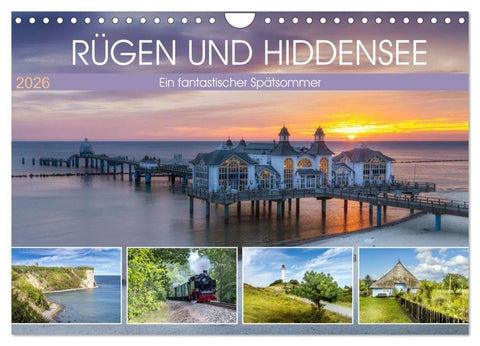 RÜGEN UND HIDDENSEE Ein fantastischer Spätsommer (Wandkalender 2026 DIN A4 quer), CALVENDO Monatskalender