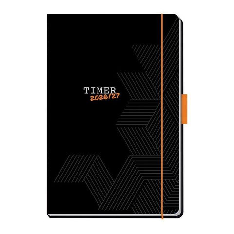TRÖTSCH - Schülerkalender Specials mit Gummiband und Stifthalter Uni Black 26/27
