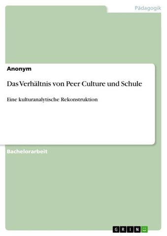 Das Verhältnis von Peer Culture und Schule
