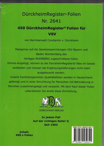 450 DürckheimRegister® -FOLIEN für die VSV-Bayern