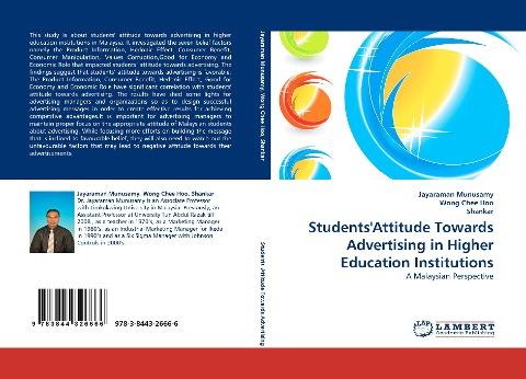 Students''Attitude Towards Advertising in Higher Education Institutions