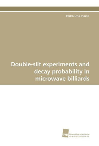 Double-slit experiments and decay probability in microwave billiards