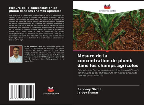 Mesure de la concentration de plomb dans les champs agricoles